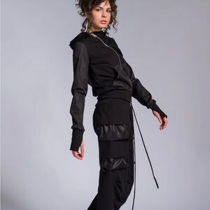 Aakasha women tracksuit black with nylon